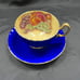 AYNSLEY Cobalt Blue ORCHARD FRUIT England Teacup Cup & Saucer - Vintage