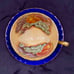 AYNSLEY Cobalt Blue ORCHARD FRUIT England Teacup Cup & Saucer - Vintage