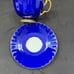 AYNSLEY Cobalt Blue ORCHARD FRUIT England Teacup Cup & Saucer - Vintage