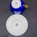 AYNSLEY Cobalt Blue ORCHARD FRUIT England Teacup Cup & Saucer - Vintage