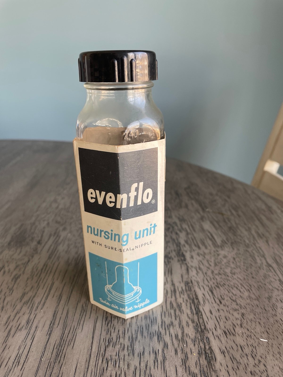 Vintage Evenflo Nursing Unit - 8oz Glass Baby Bottle