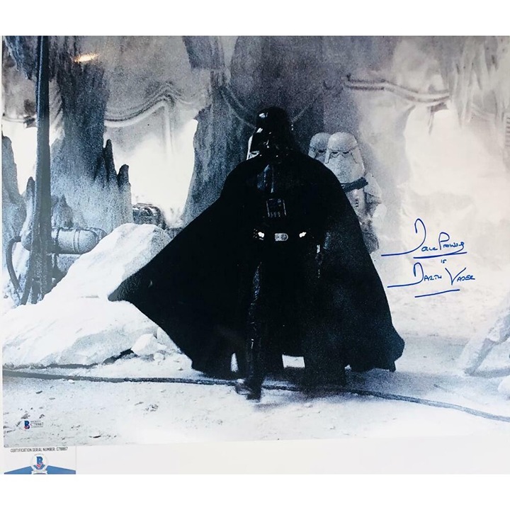 DAVE DAVID PROWSE SIGNED DARTH VADER METALLIC 16X20 PHOTO STAR WARS BAS 867