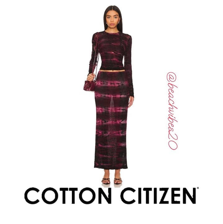 COTTON CITIZEN Rio Maxi Skirt Magenta Tie Dye Large NWT O-101