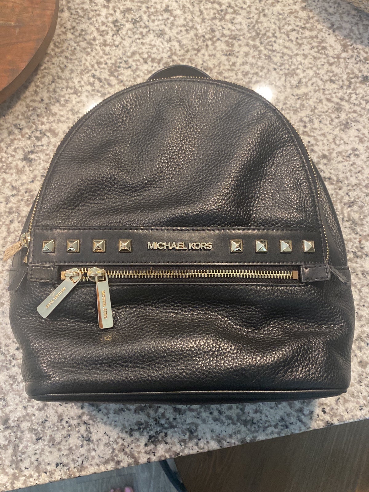 Michael Kors Black Leather Backpack