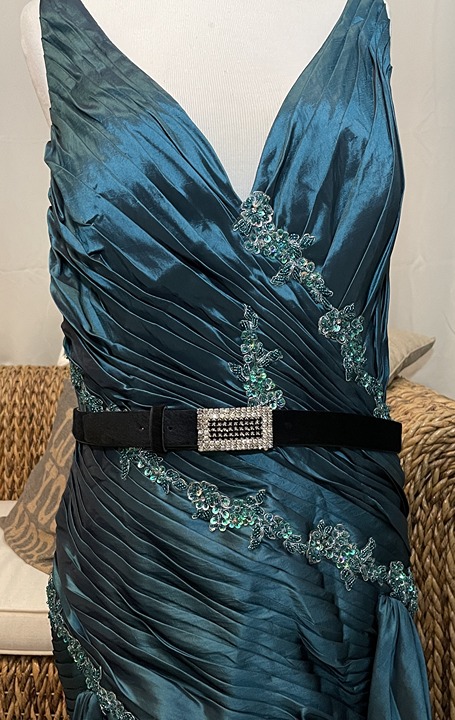 Italian Crystal Buckle Belt - Leather/Calf Hair (Clo-003)