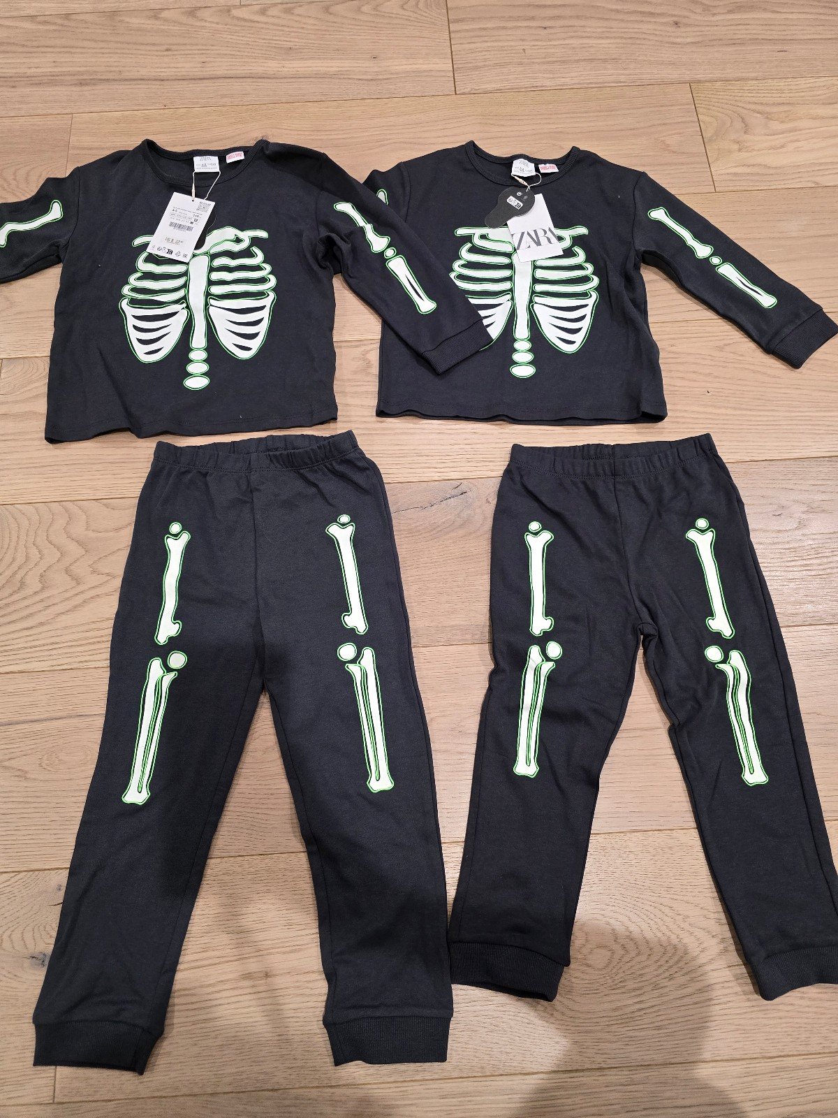 New Zara Skeleton PJs 3-4 & 4-5