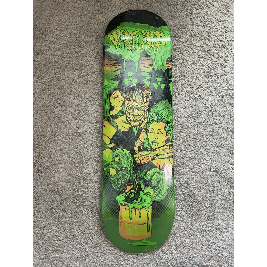 Unknown Brand Wasteland Skateboard NEW 8.75” Board Green Artwork