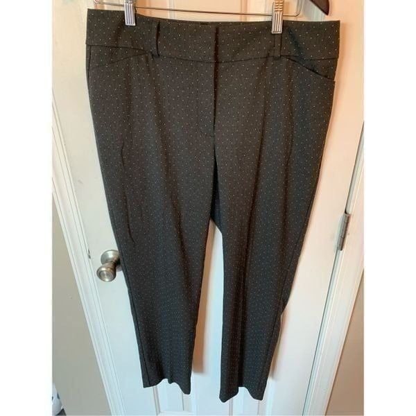 Loft dress pants skinny ankle size 10 pole dots gray