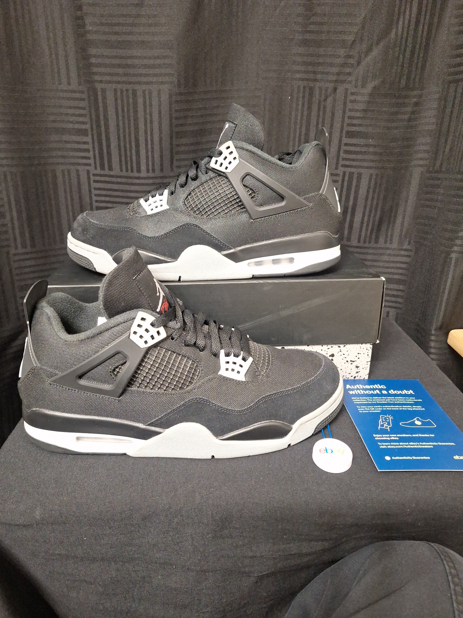 Nike air jordan 4 black canvas size 13 clean af in like new condition 100% ebay