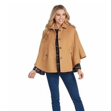 Mudpie Women's One Size Webster Cape Sweater Camel Tan Relaxed Fit Academia New