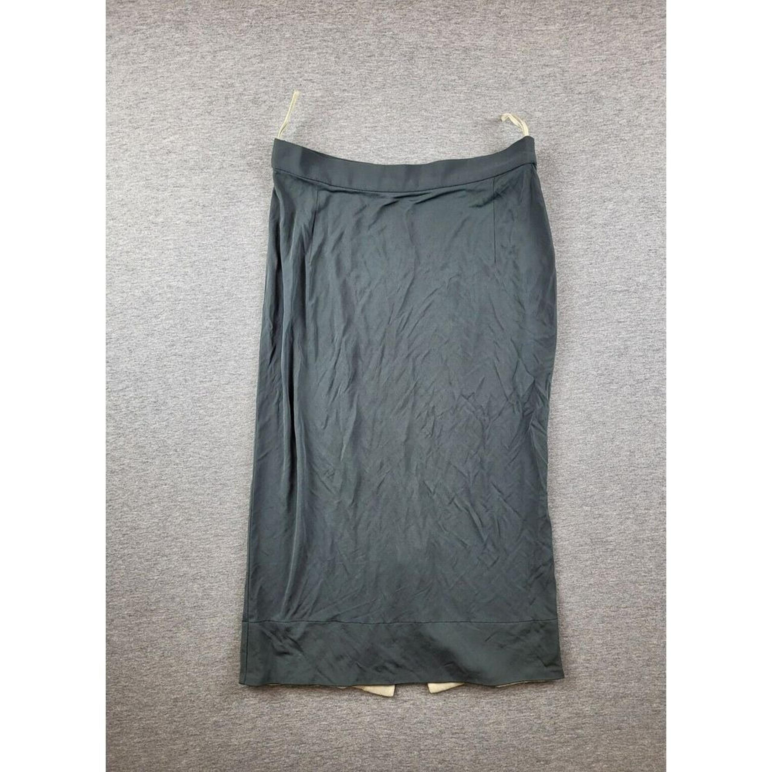 Vintage Prada Womens Zip Up Knee Length Slit Pencil Skirt Gray Size IT 38 S