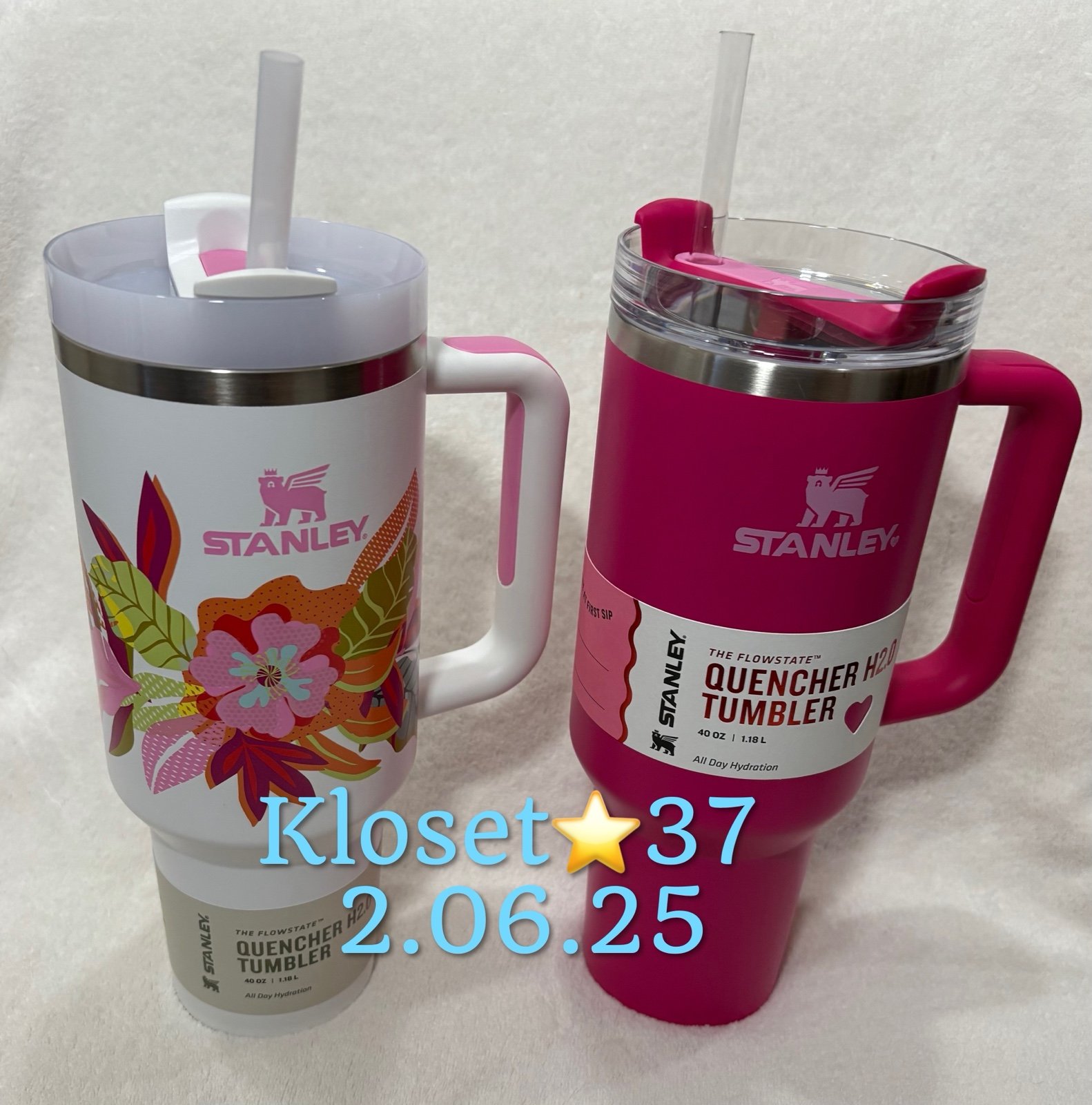 Set of 2 Stanley 40 oz. Quencher H2.0 Tumblers (NWT)