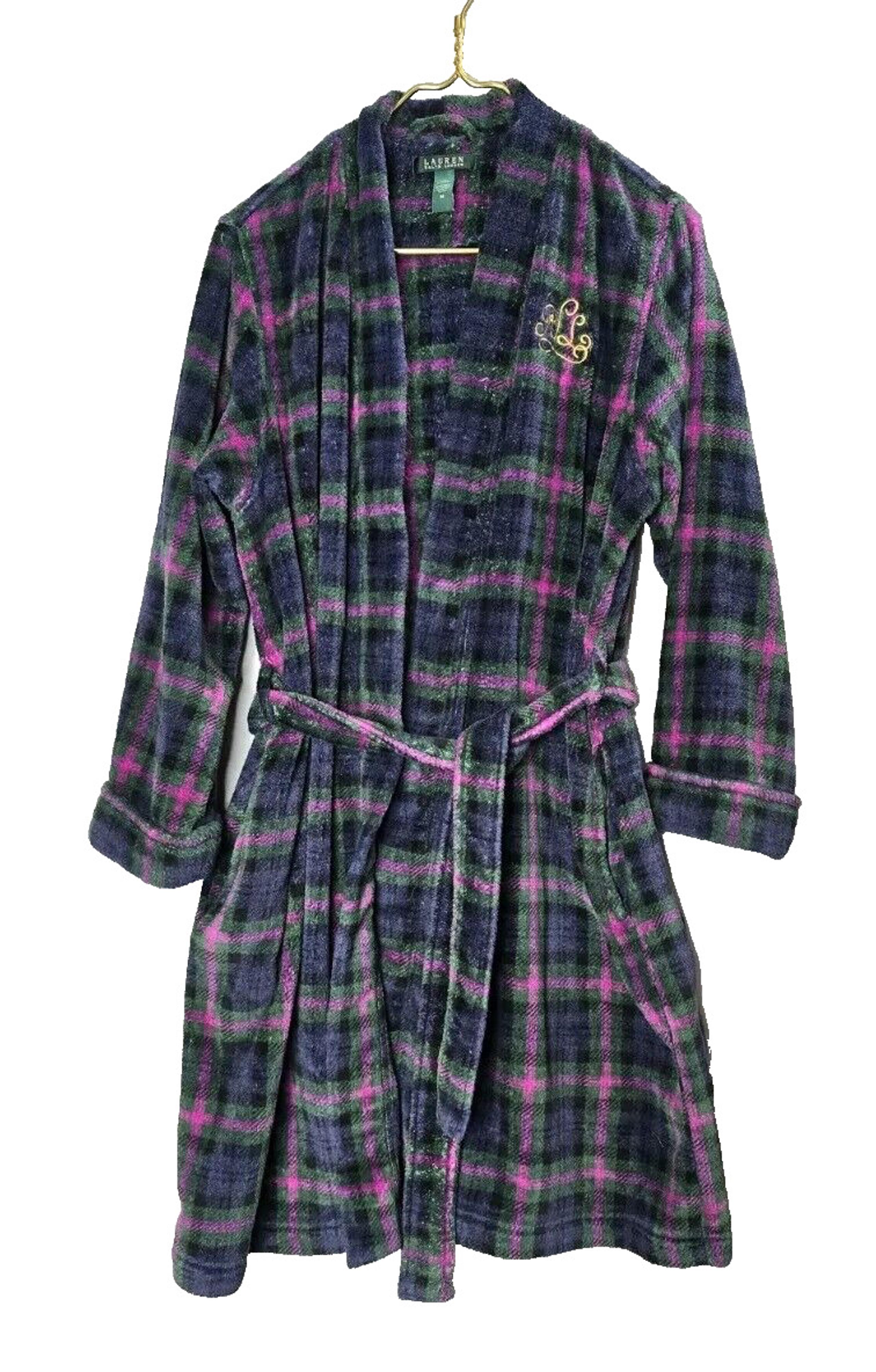 lauren ralph lauren Women‘s Robe M Plaid Green Blue