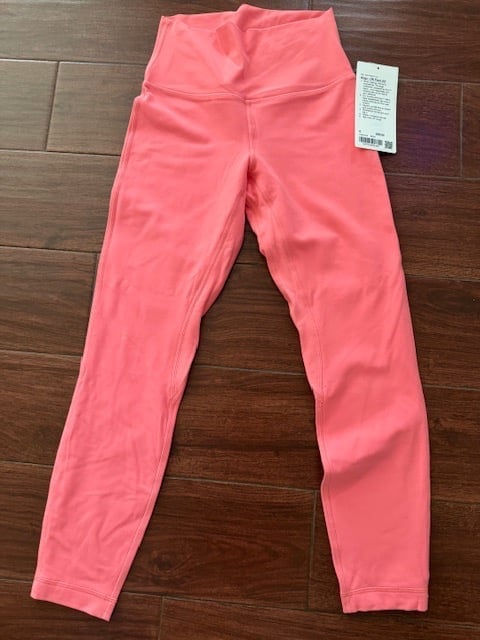 Women's Lululemon Align high-rise leggings pants 25 size 6 NWT raspberry cream