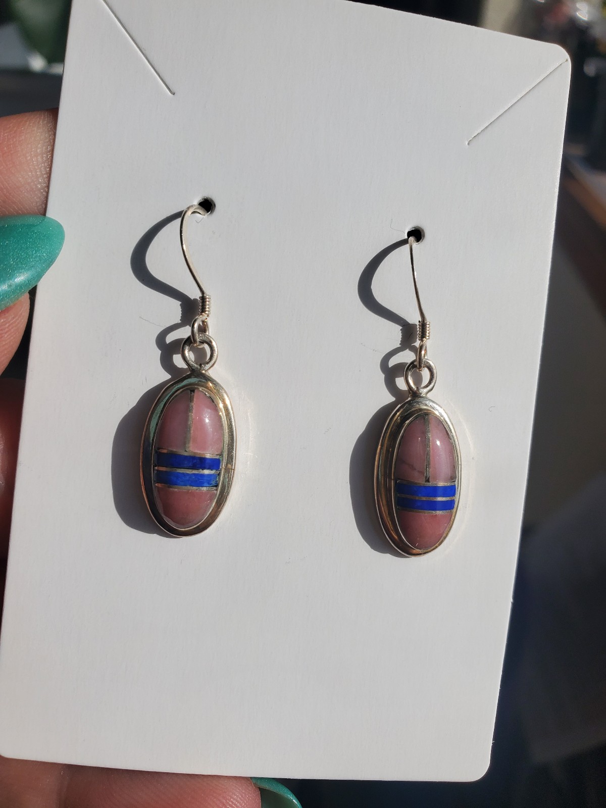 Signed inlay earrings