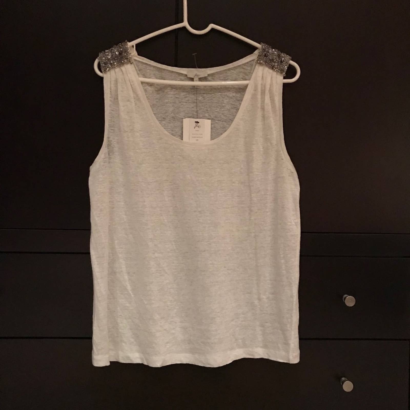 Joie studded dress top porcelain small