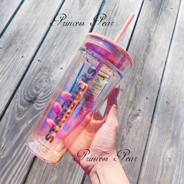 Starbucks Starbucks China 2021 Pink Rose Gold 20oz Double Wall Glass Straw Cup