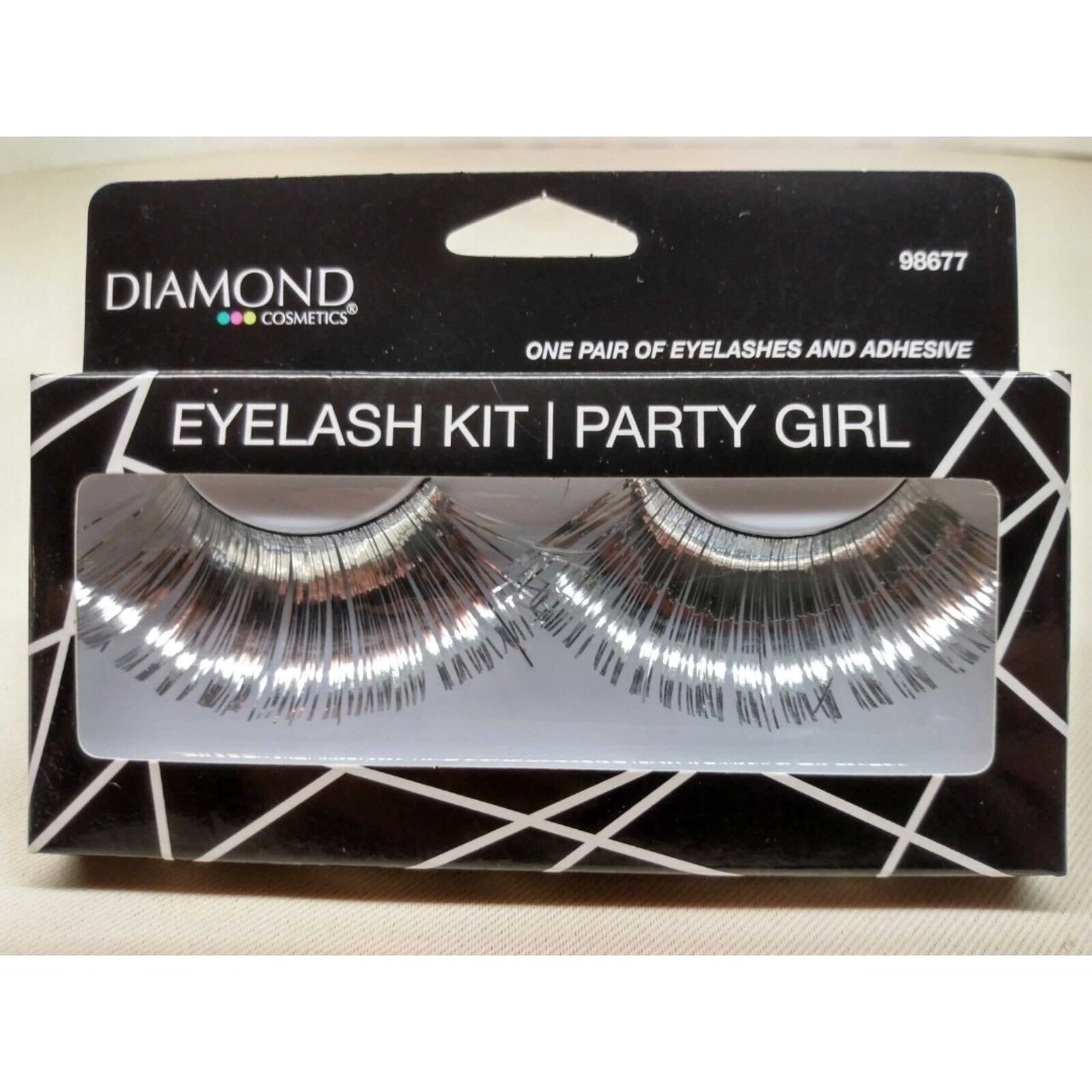 Eyelashes Metallic Silver Adhesive Included Eye Lash Costume Wear Halloween
