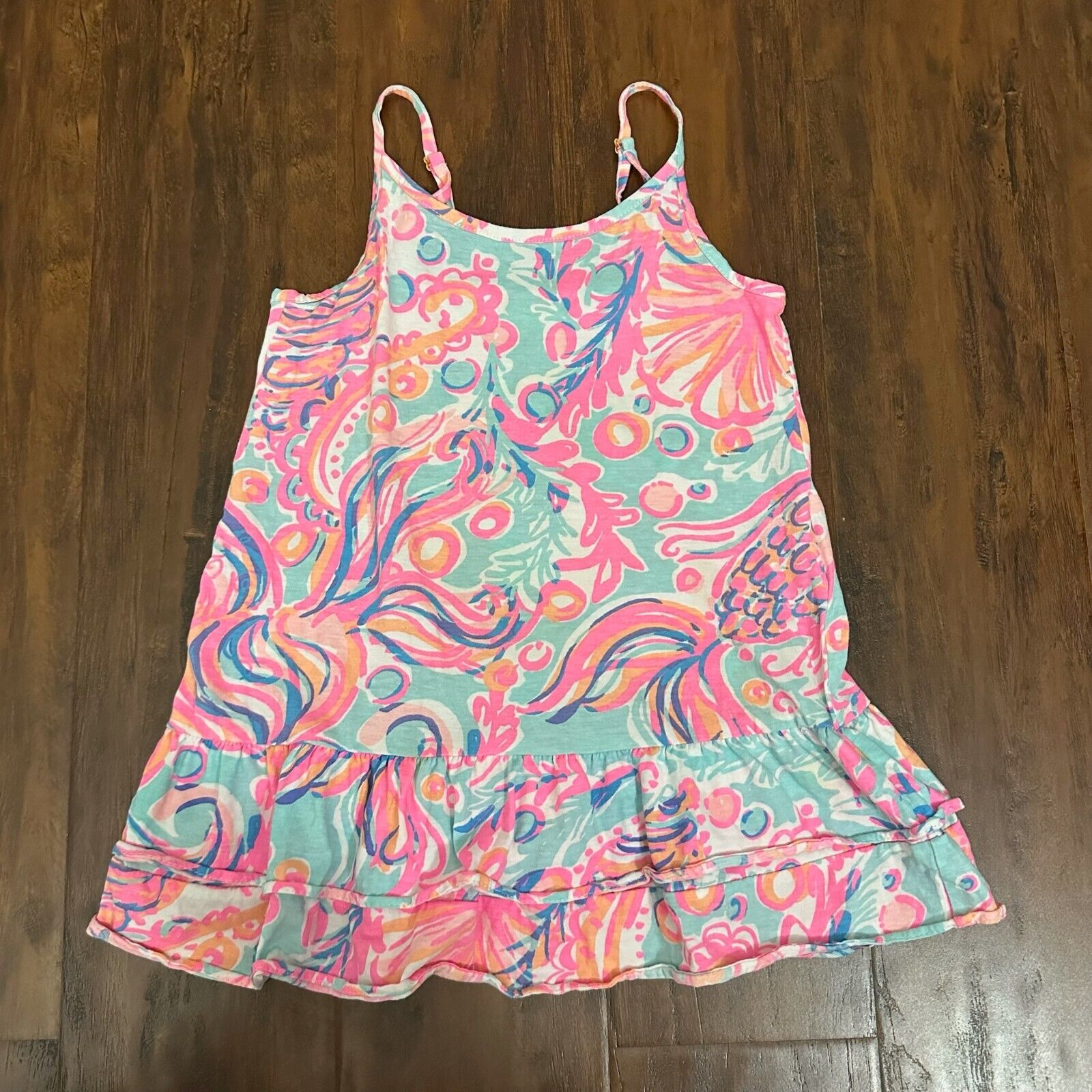 LILLY PULITZER Tank Dress Multicolor Tiered Sundress Summer
