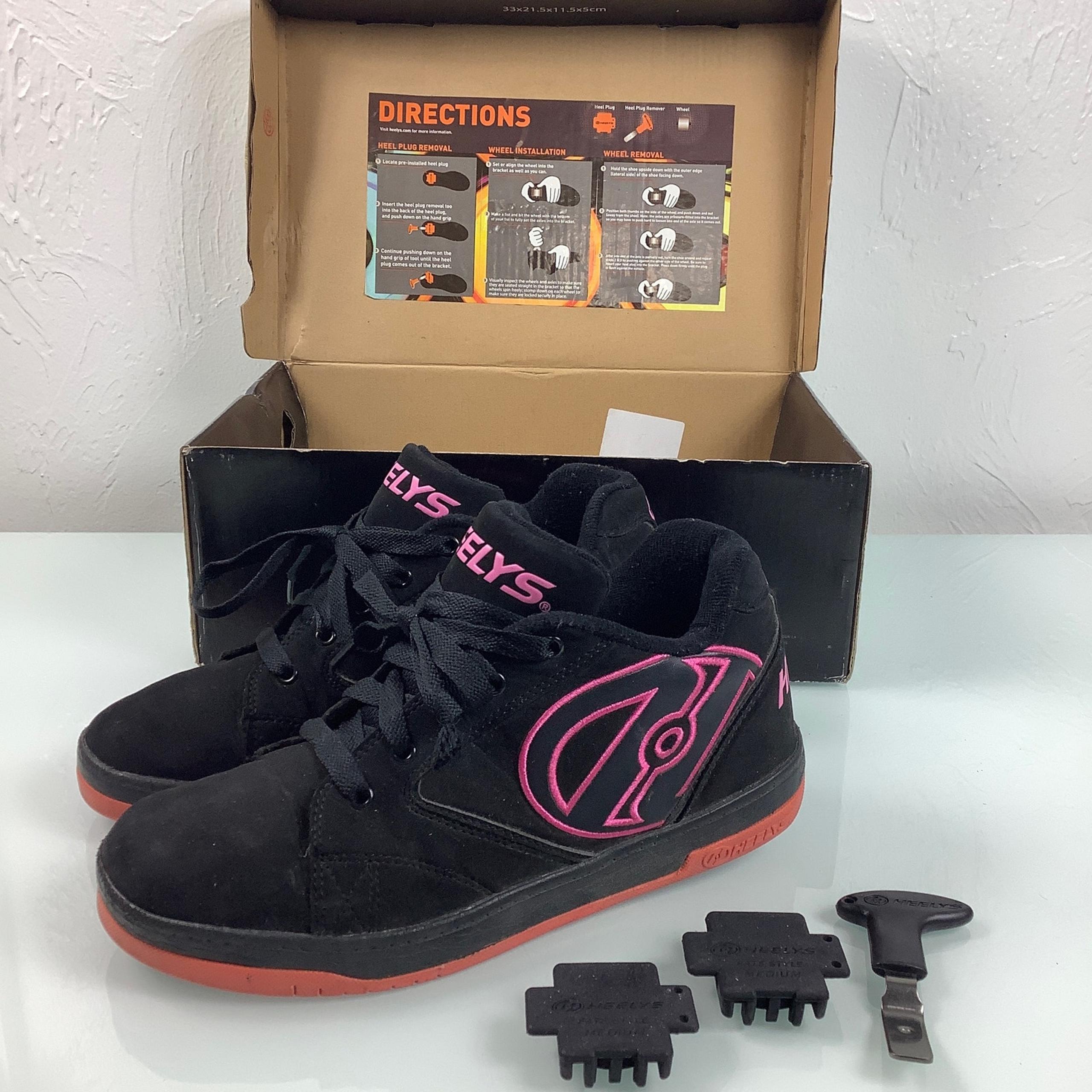 Heelys Propel 2 Black hot pink Skate shoes sneakers girl size 7
