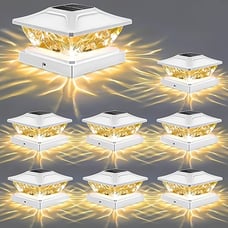 Solar LED Post Lights - Dual Mode, Waterproof, Easy Install for 3.5 -5 vfr