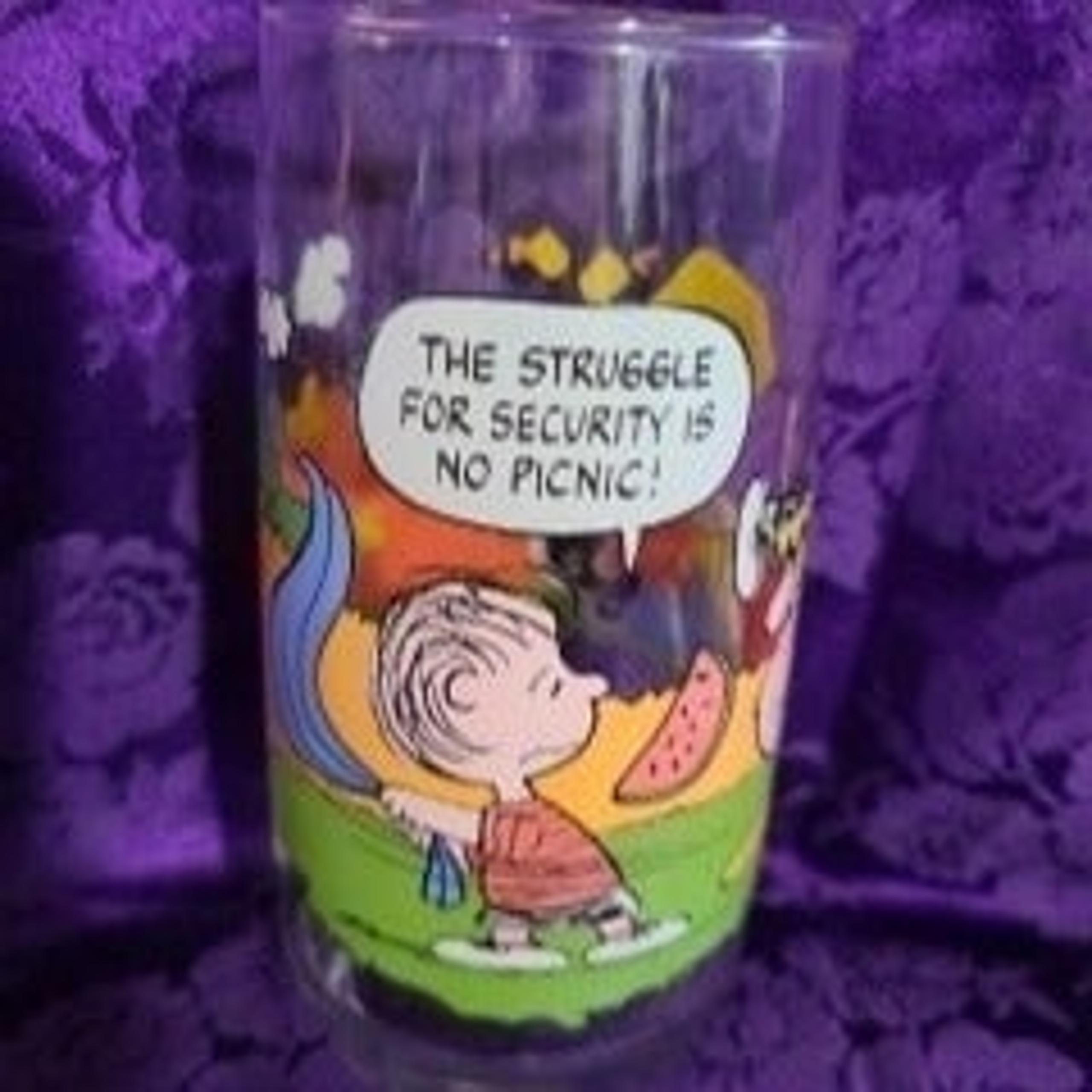 Peanuts Camp Snoopy McDonalds Glasses Vintage 1965 "The Struggle is Real...