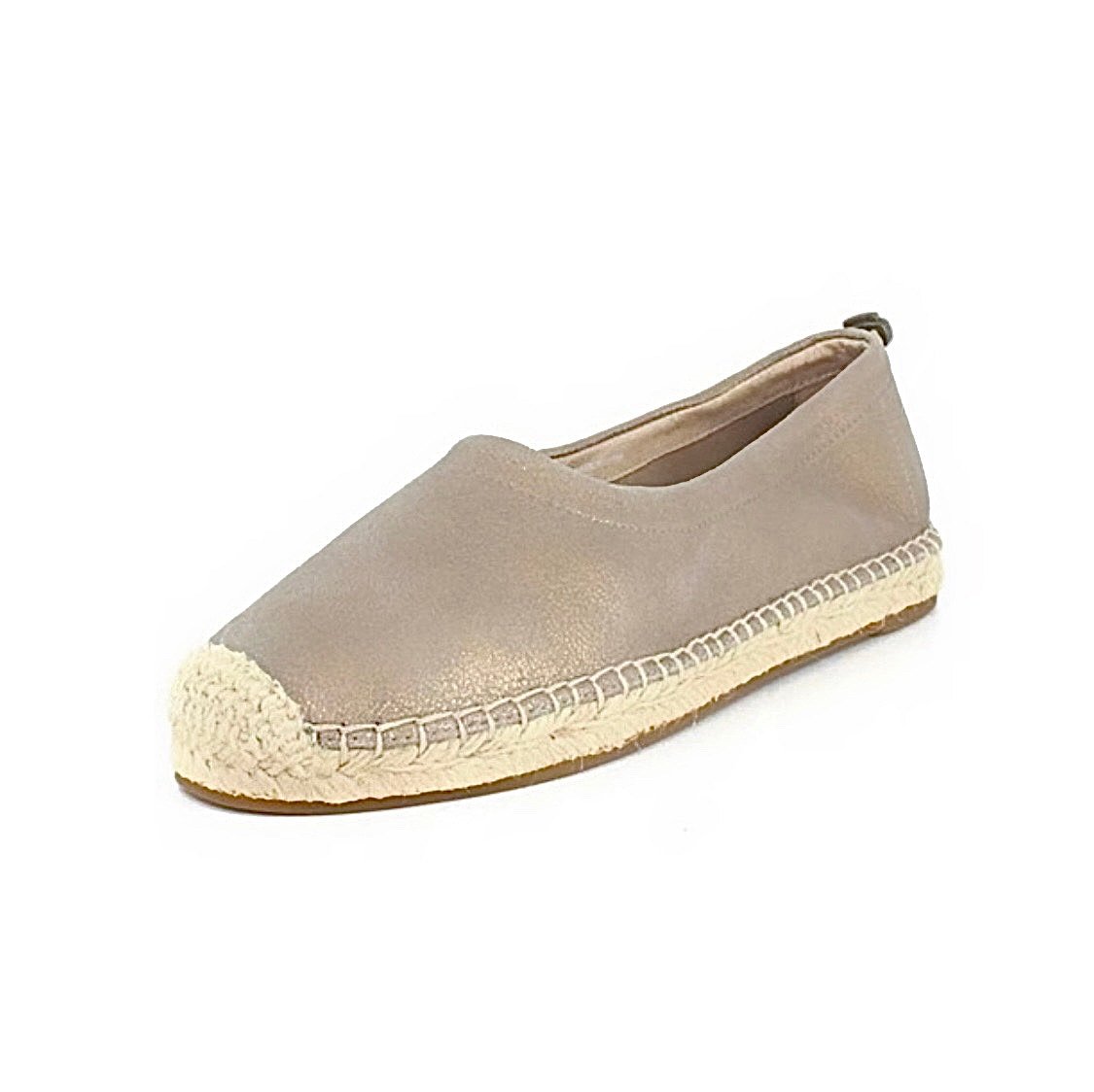 Eileen Fisher Bali Espadrille Suede Slip-On Shoes in Platinum Metallic