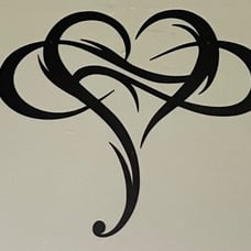 Infinity Heart Metal Wall Decor, Unique Love Sign Plaque Steel Art Geometry