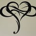 Infinity Heart Metal Wall Decor, Unique Love Sign Plaque Steel Art Geometry