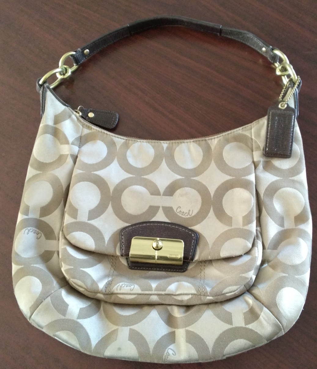 Coach Kristin Op Art Sateen Hobo Shoulder Handbag 19331