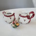 FITZ AND FLOYD SUGAR CREAMER trinket box HOLIDAY TOYS 1994 CHRISTMAS SET RARE
