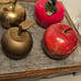 Vintage Apple Decor Lot Brass,glass,stone Lot Of 4