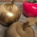 Vintage Apple Decor Lot Brass,glass,stone Lot Of 4
