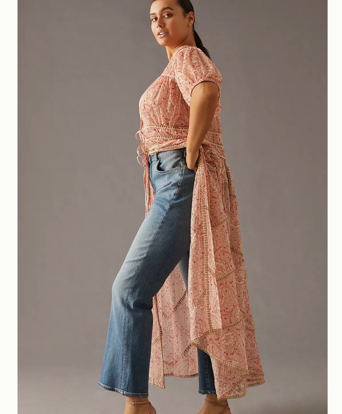 NWT Forever that Girl long length tie front shirt sales size L