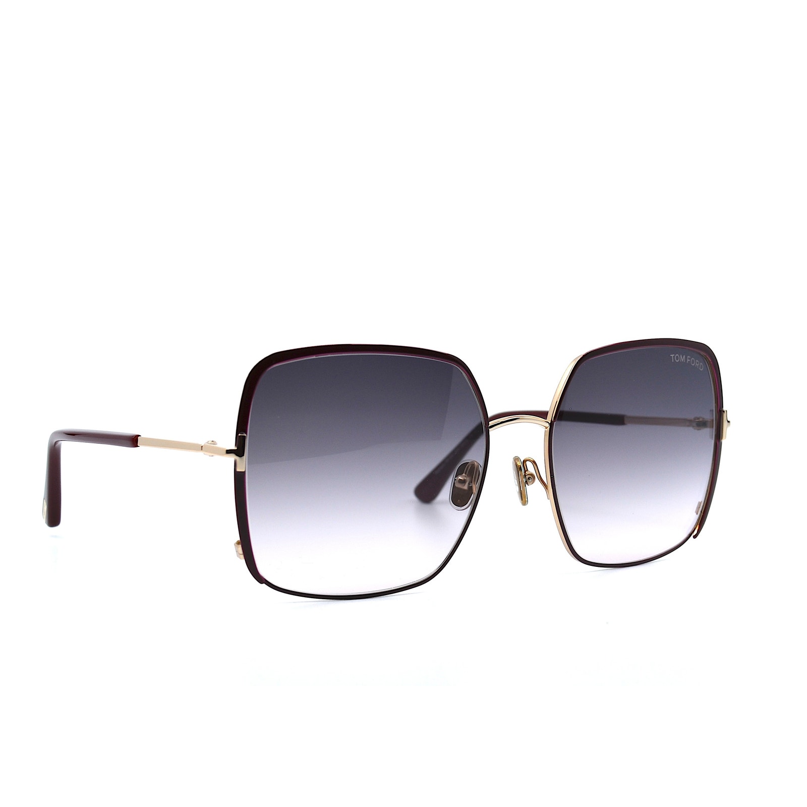 TOM FORD RAPHAELA TF1006 69W GOLD BURGUNDY SMOKE GRADIENT AUTHENTIC SUNGLASSES