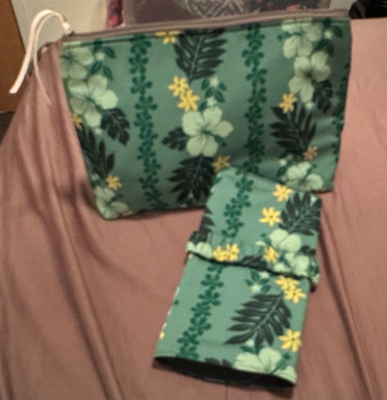Handmade Makeup Bag with matching Makeup Brush Hokder