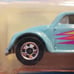 V.W. Bug, #65 VHTF 1st Issue, Turquoise, Basic Black Walls, 1989 Hot Wheels