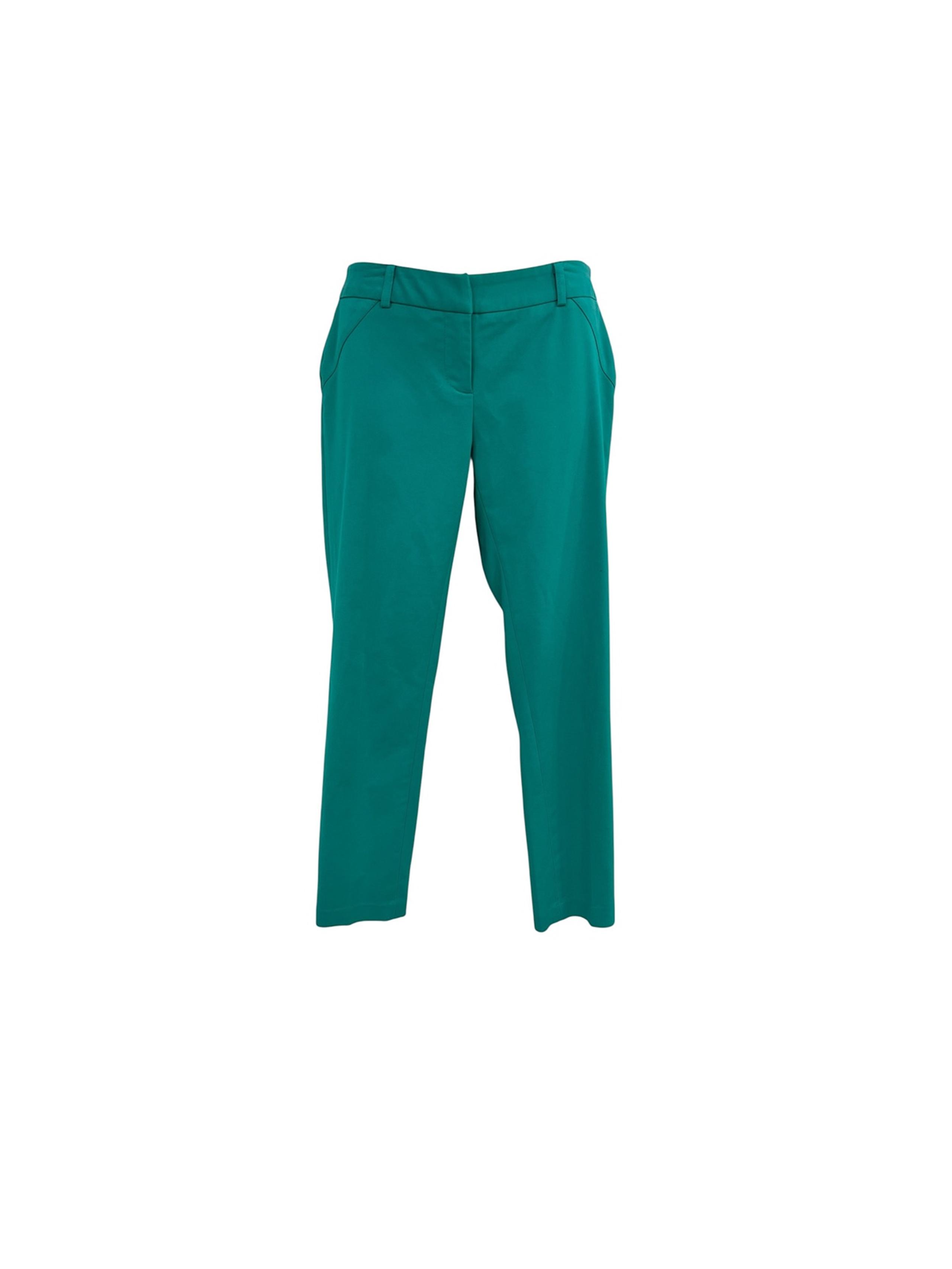 Amanda & Chelsea Teal Skinny Leg Capri Pants Slacks in size Zero 30”x 25.5”
