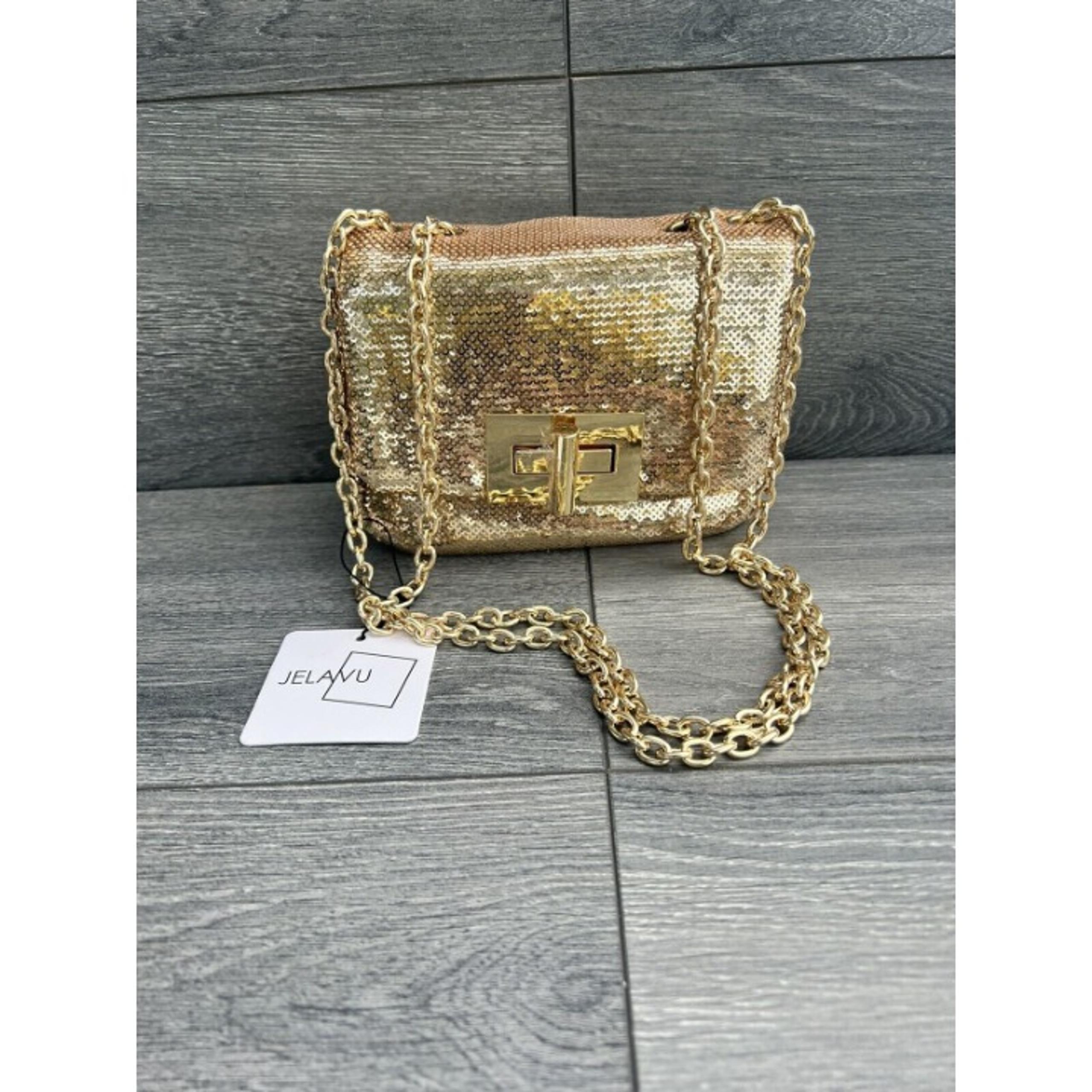 Barney Mini Bag gold color crossbody bag chain