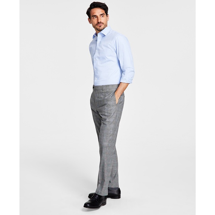 Brook Brothers Men's Classic-Fit Wool-Blend Stretch Suit Trouser Grey 38x34 B4HP