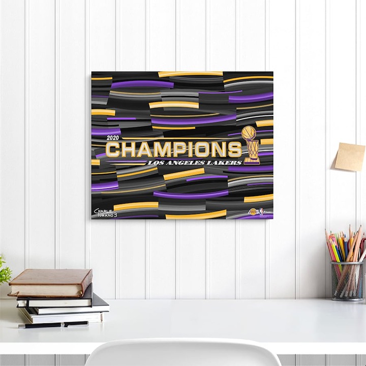 Los Angeles Lakers 16 x 20 2020 NBA Finals Champions Embellished Giclee