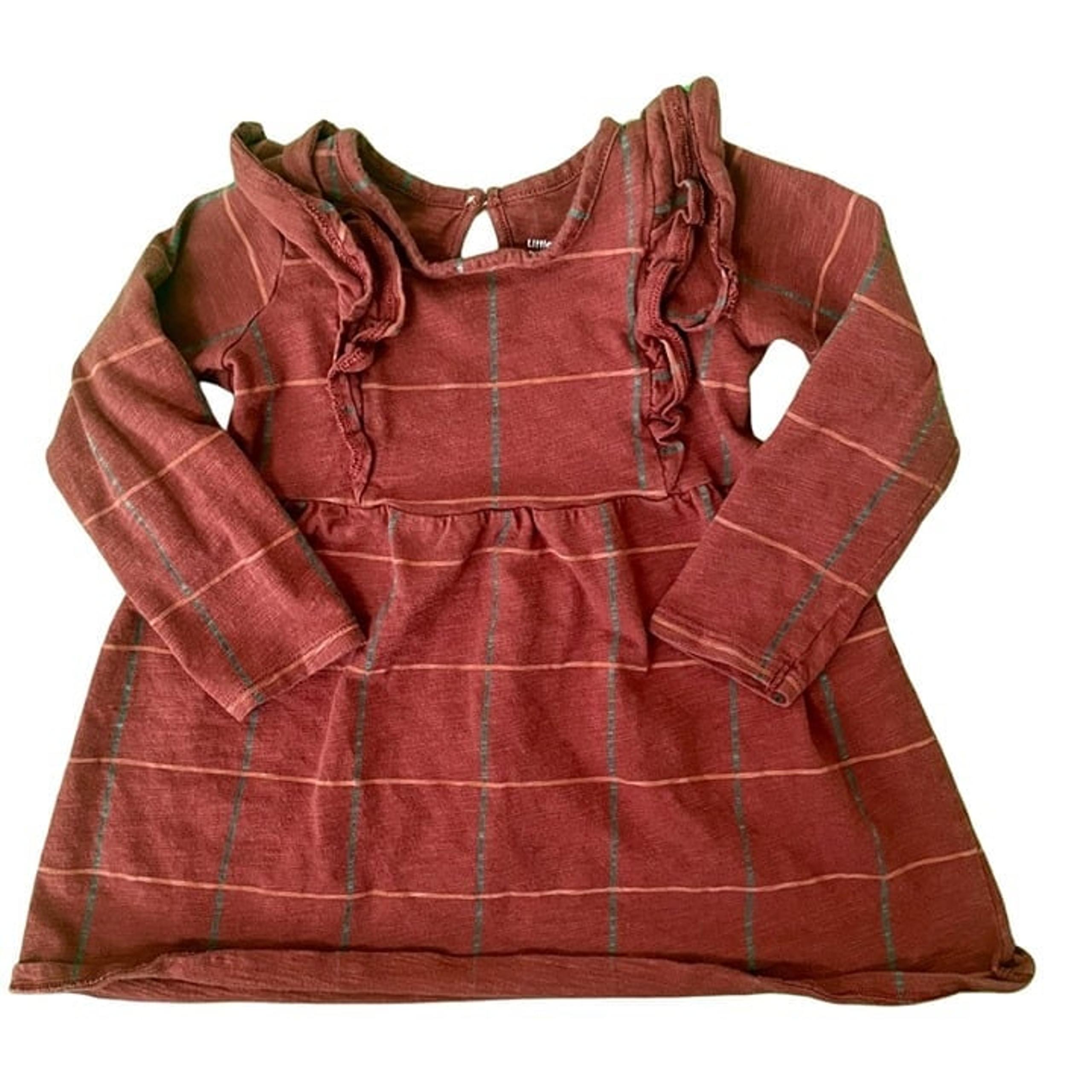 Mini LC lauren conrad plaid toddler girl's dress long sleeve 24 mo