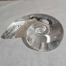 Vintage Val St Lambert De Sores Signed Crystal Snail Figurine.