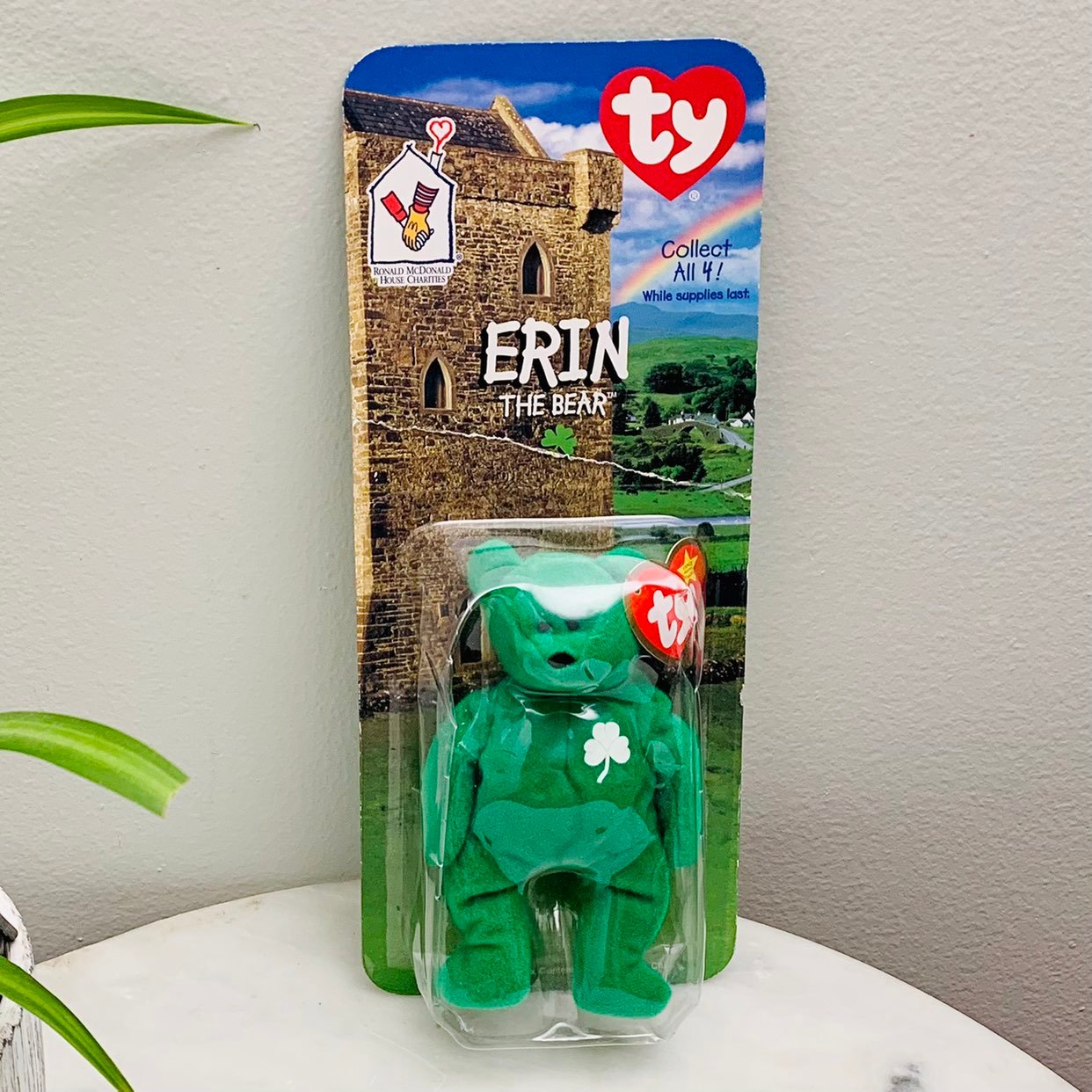 RARE Ty Teenie Beanie Babies Erin Bear 1993 Tush Tag Misprint McDonald's 1999