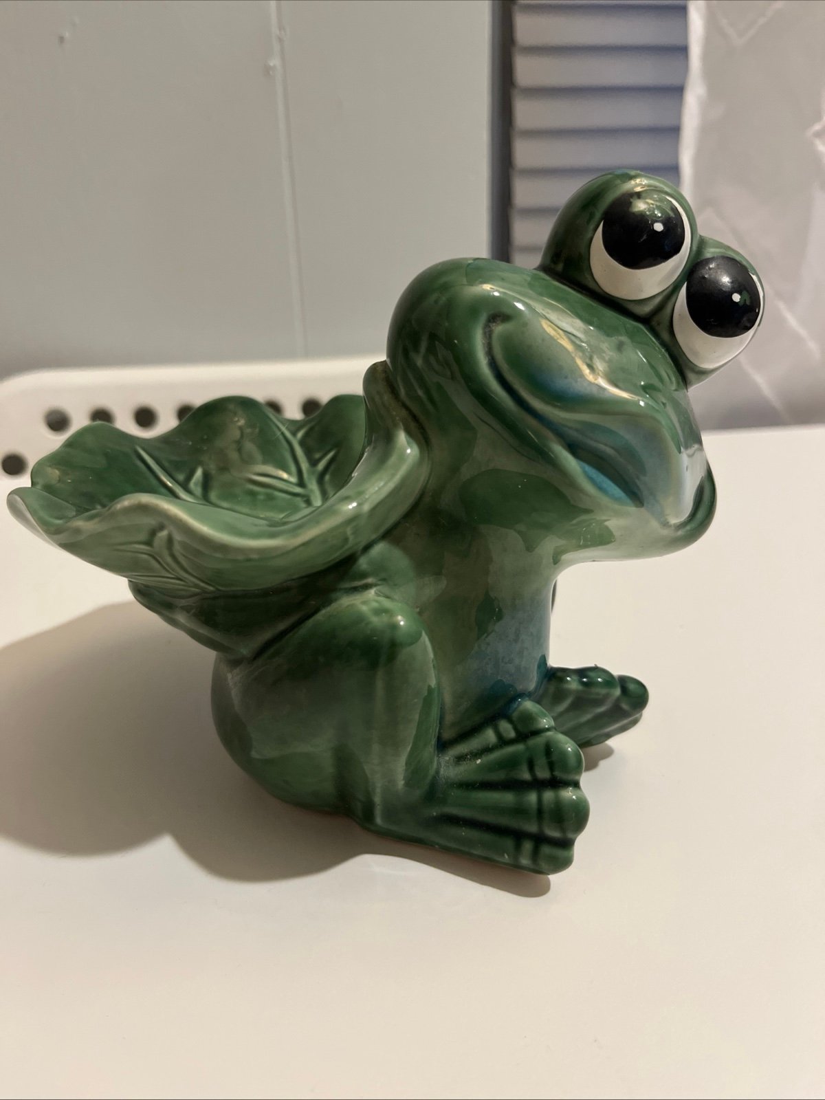 Vintage Bar Soap Holder  Figurine Apropos Home-Collection Ceramic Green Frog MCM