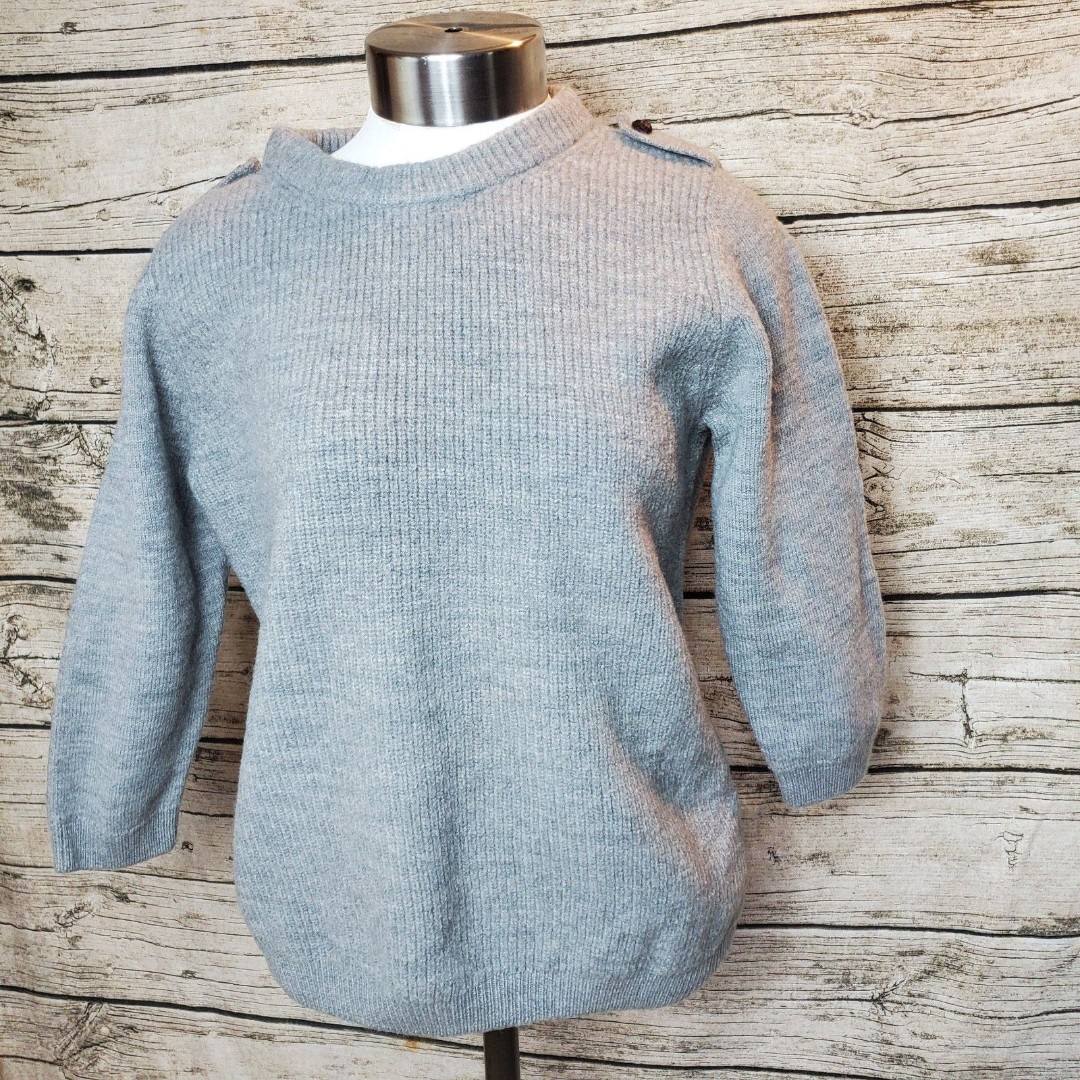 J CREW heather gray 100% merino wool crewneck sweater Size XL