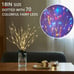 Lighted Birch Branches with 70 Multicolor LED Fairy Lights 18in Battery Operated