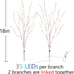 Lighted Birch Branches with 70 Multicolor LED Fairy Lights 18in Battery Operated
