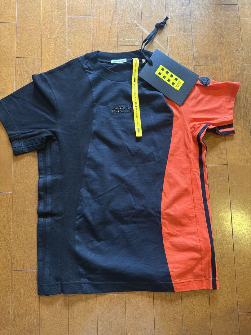 Moncler Adidas T-shirt, Size XS, Brand New, Orange and Black