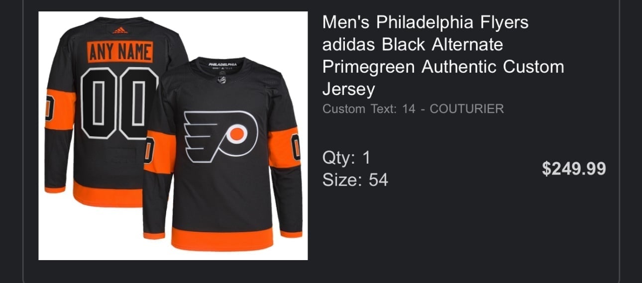 Flyers black alternate Jersey